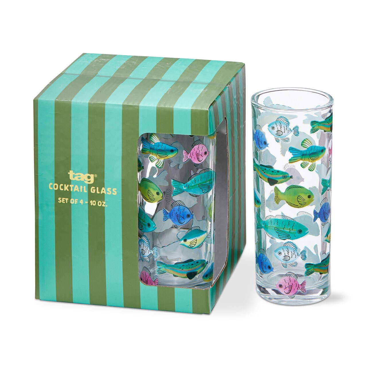 Make A Splash 10oz Drinking Glasses Set of 4 Dishwasher Safe Everyday Drinkware Bar Glasses